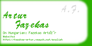 artur fazekas business card